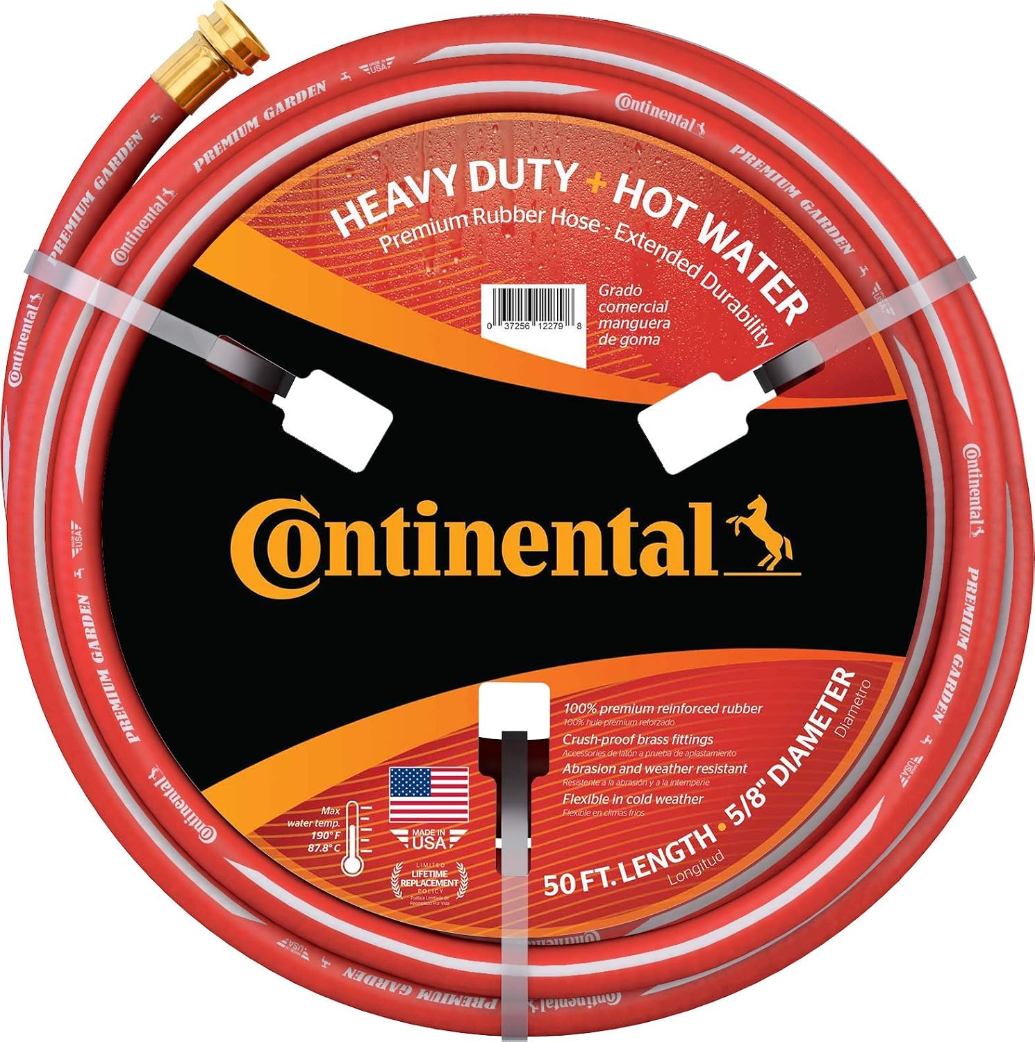 Continental Premium Garden Red Heavy Duty Hot Water Hose 50ft