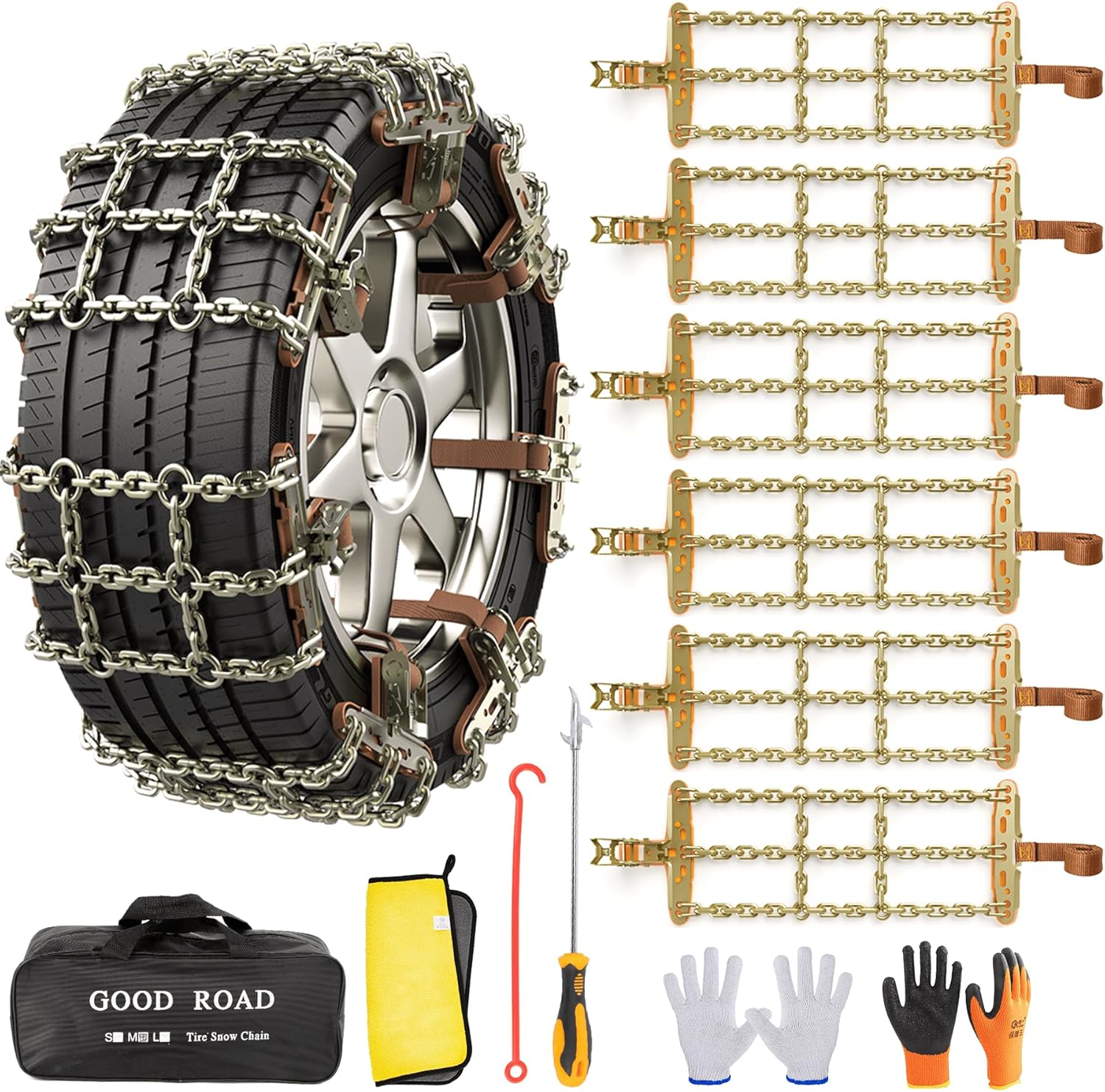 AutoChoice Emergency Snow Chains for Cars, Trucks, and SUVs