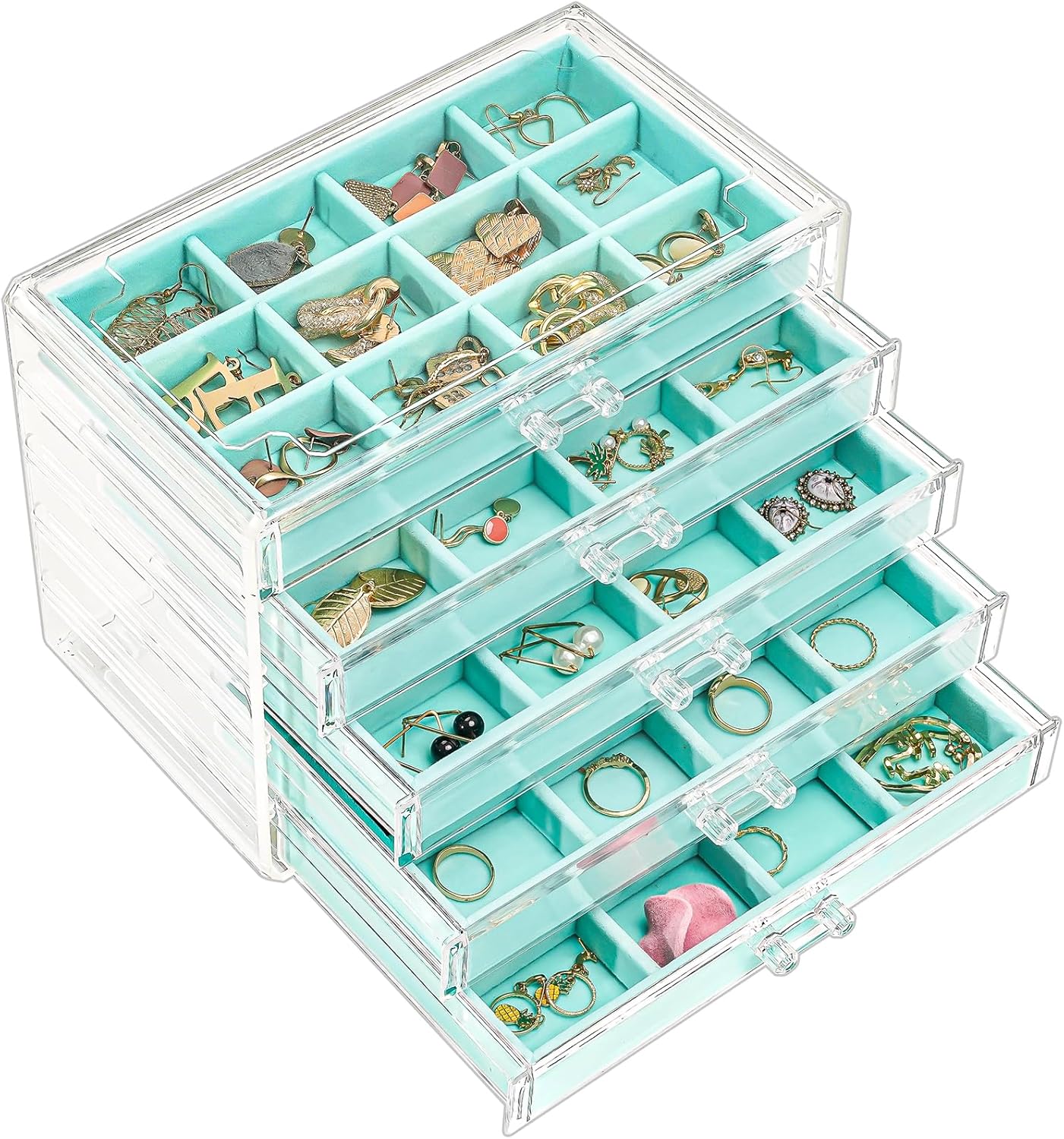 ProCase Earring Holder Organizer Jewelry Box with 5 Drawers