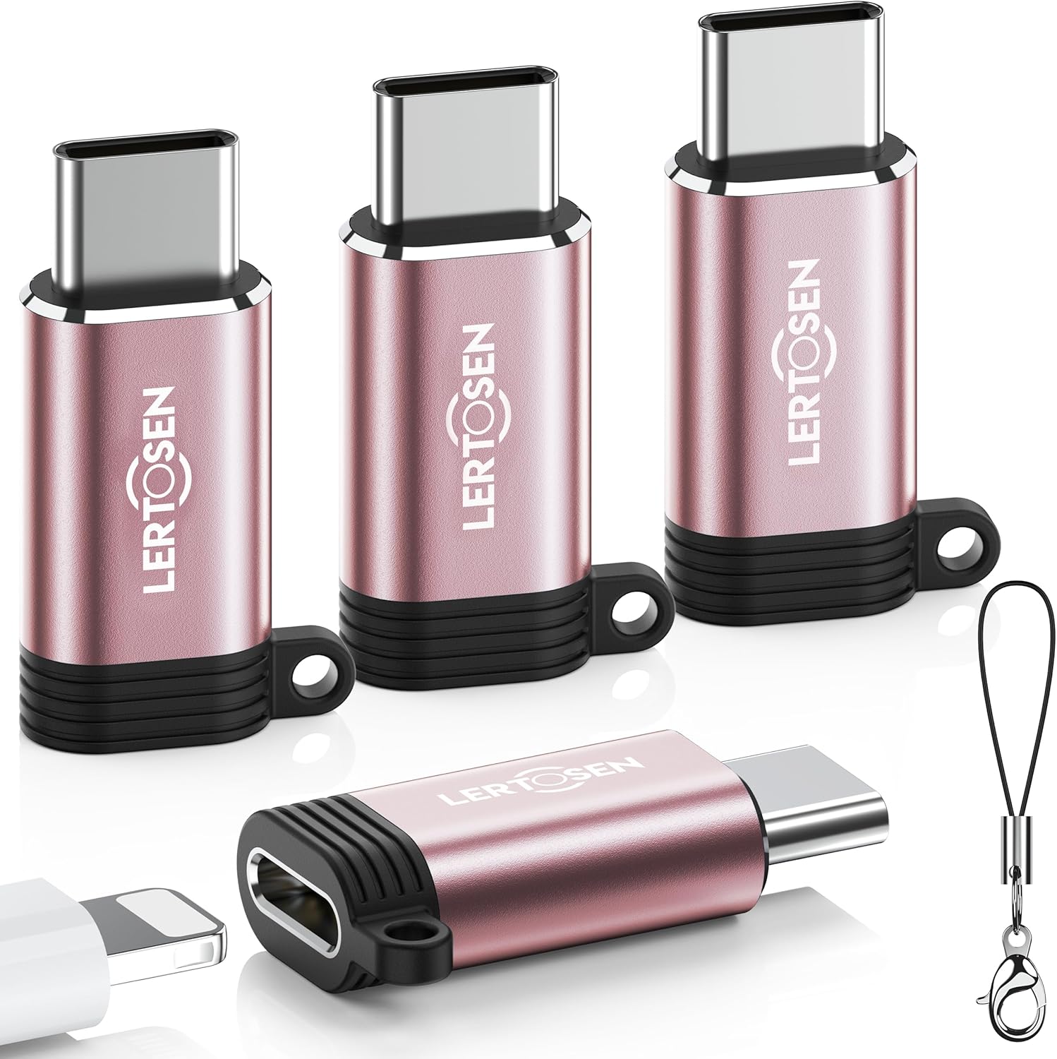 Fast Charge & Sync: 4-Pack Lightning to USB C Adapters
