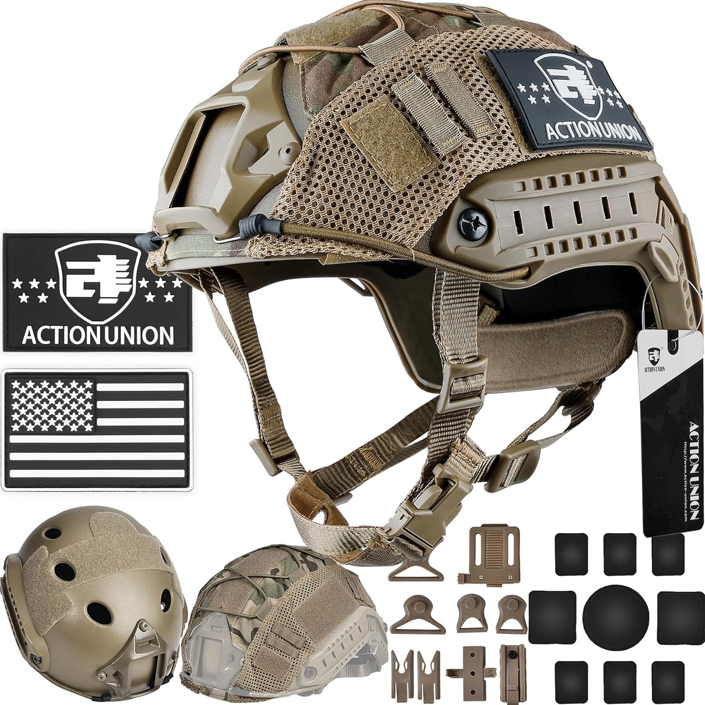 ACTIONUNION Airsoft Helmet Set PJ Type Tactical Paintball Gear