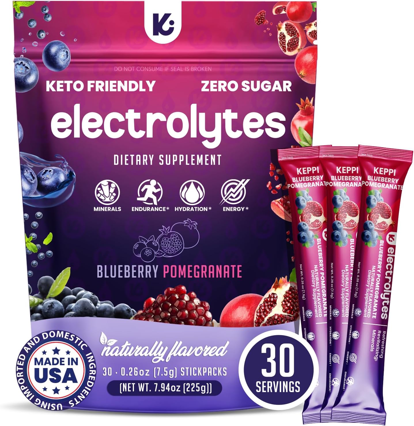 Keppi Electrolytes Powder Packets for Hydration and Recovery