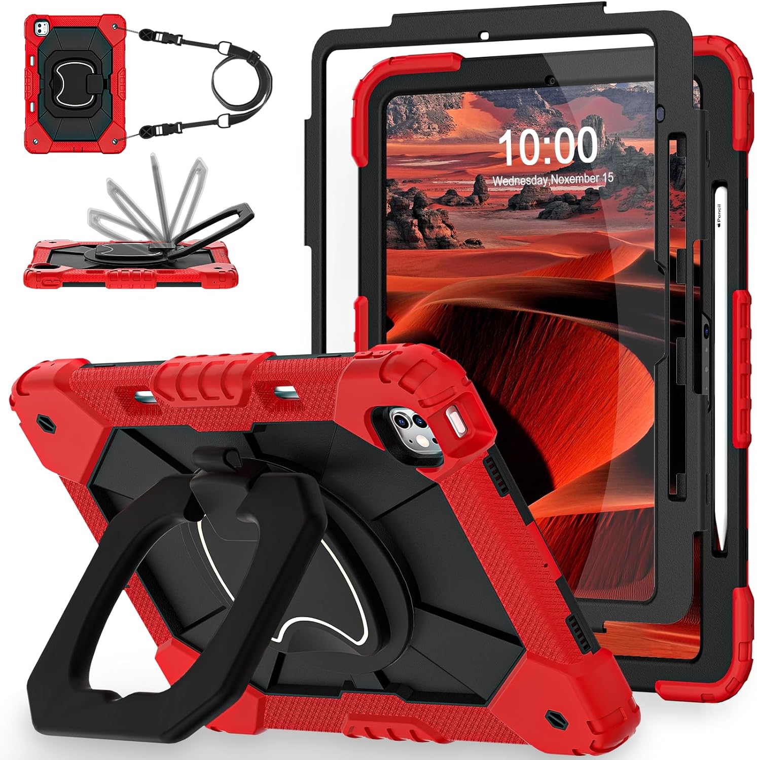 WESOROL iPad Pro 13 Inch Case with 360 Rotating Stand and Strap