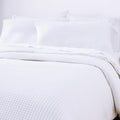 King Size Waffle Duvet Cover Set 100% Cotton Oversized - Soft White