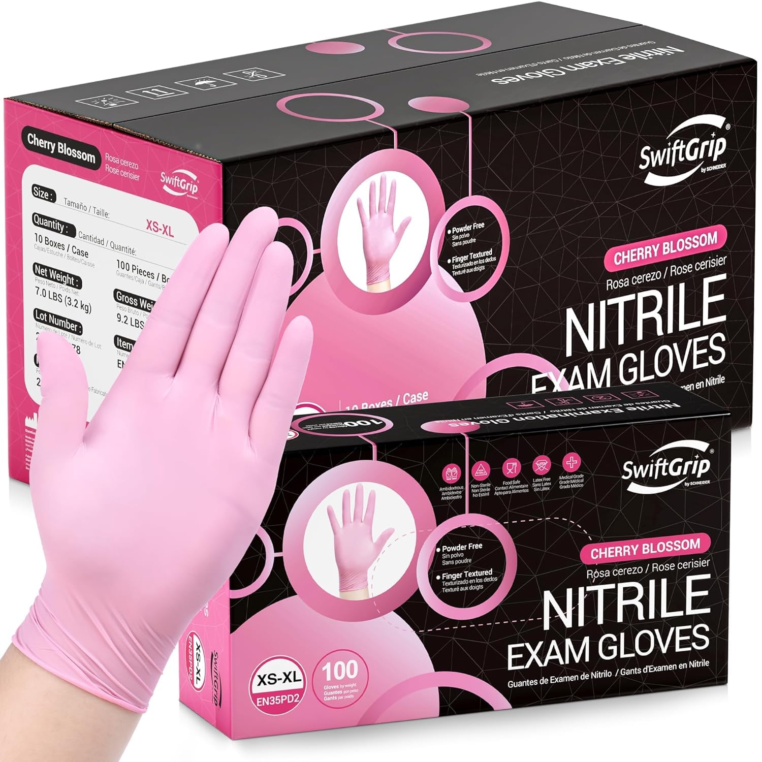 Pink Disposable Gloves for Cleaning, Medical, and Esthetician Use