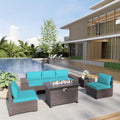 Kurapika 7 Pieces Patio Furniture Set with 43in Propane Fire Pit