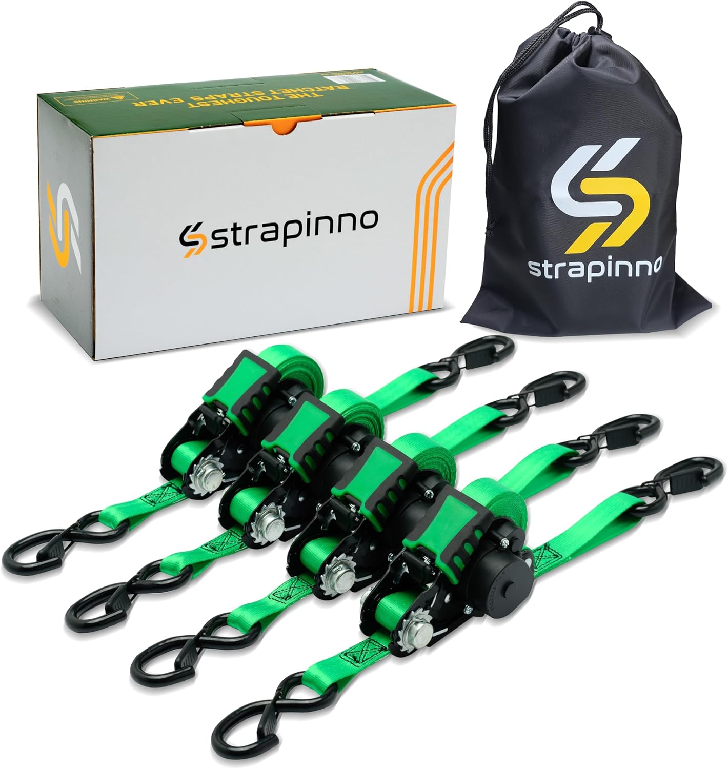 Strapinno Retractable Ratchet Straps for Easy Cargo Hauling