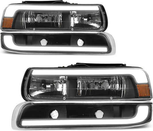 AUTOSAVER88 LED DRL Headlight Bumper Lamps for Chevy Trucks