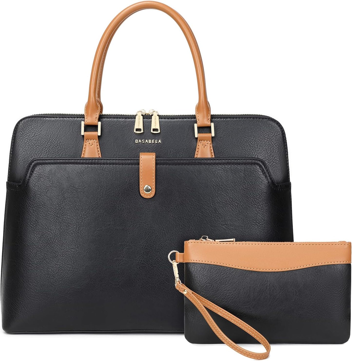 Handmade Vegan Leather Briefcase for 15.6 inch Laptop Use