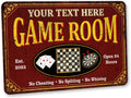 Custom Game Room Sign Red Personalized Game Room Decor - Durable USA