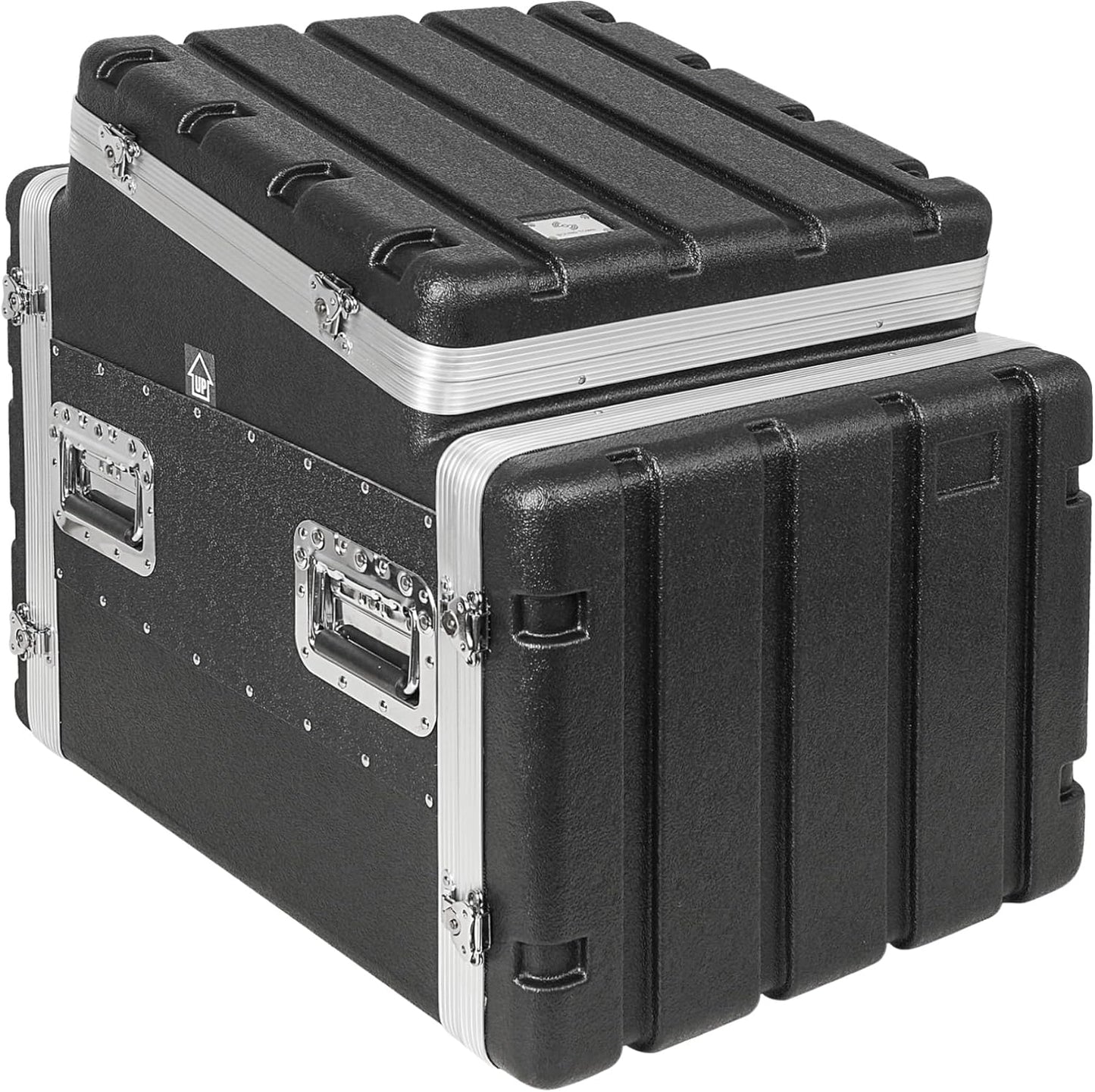 Sound Town 8U ATA ABS Rack Case with Slant Mixer Top for DJs