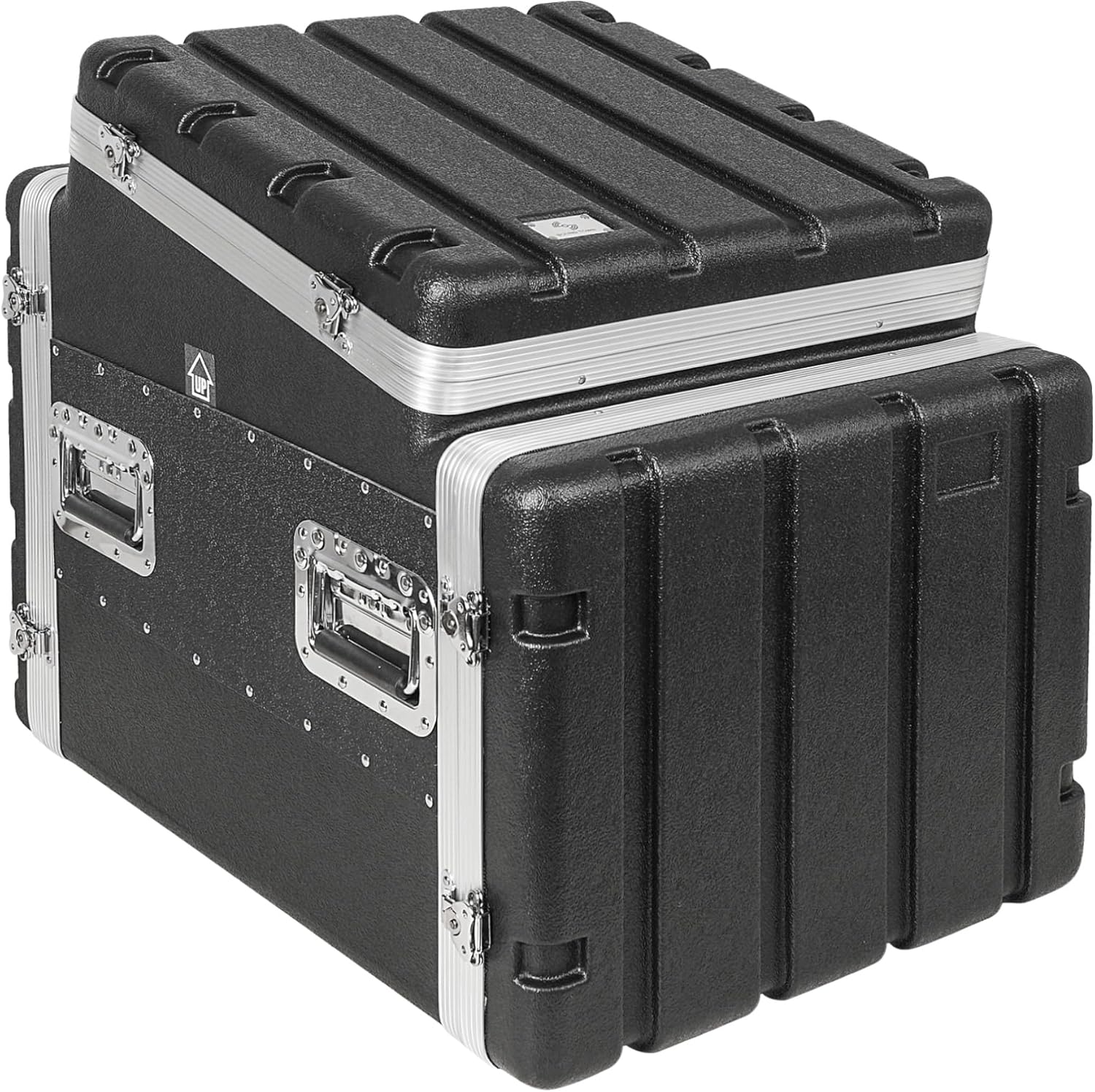 Sound Town 8U ATA ABS Rack Case with Slant Mixer Top for DJs