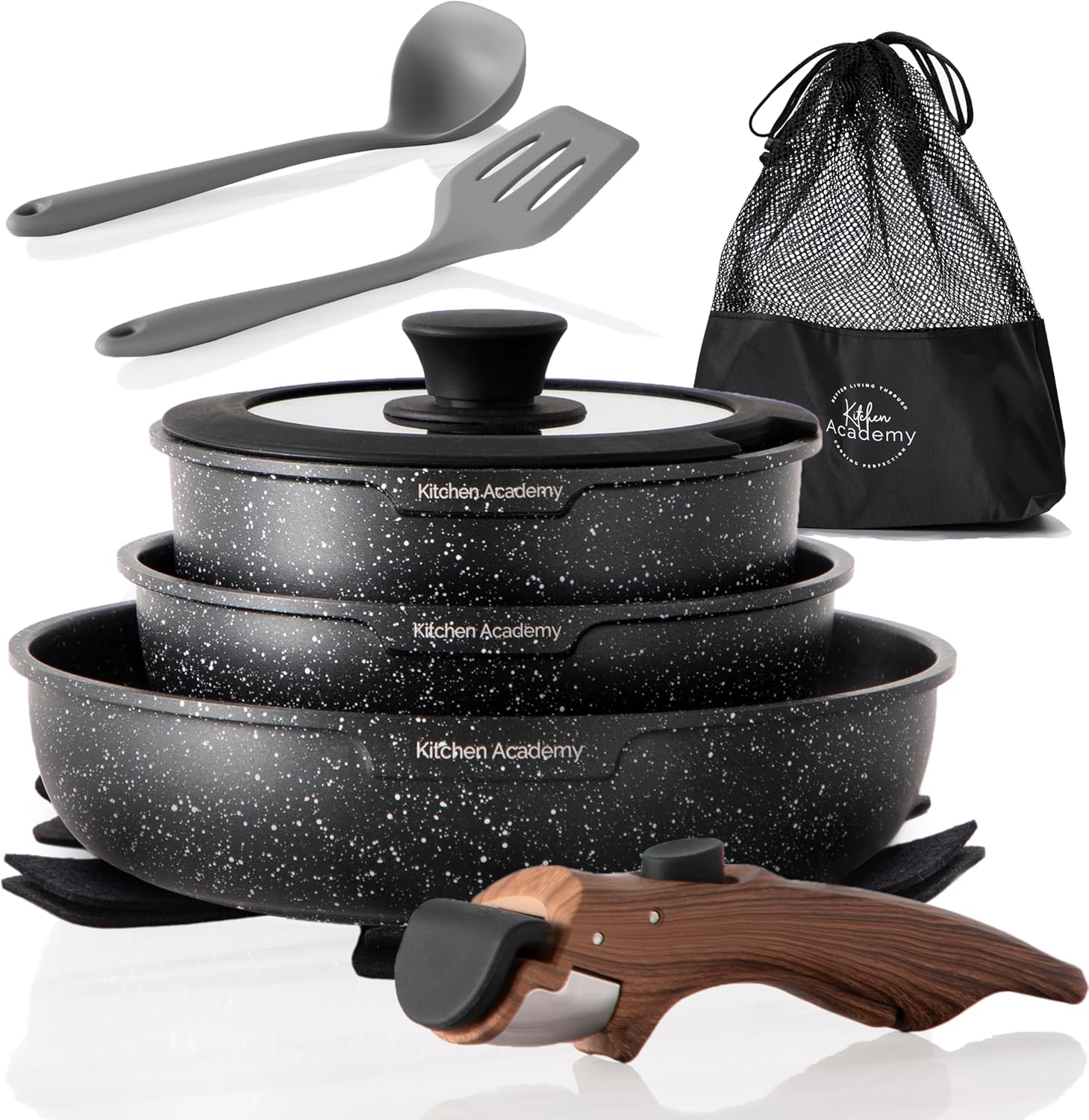 10-Piece Non-stick Induction Cookware Set for Easy RV Cooking