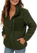 VVK Women's Faux Shearling Shaggy Full Zip Coat - Warm Casual