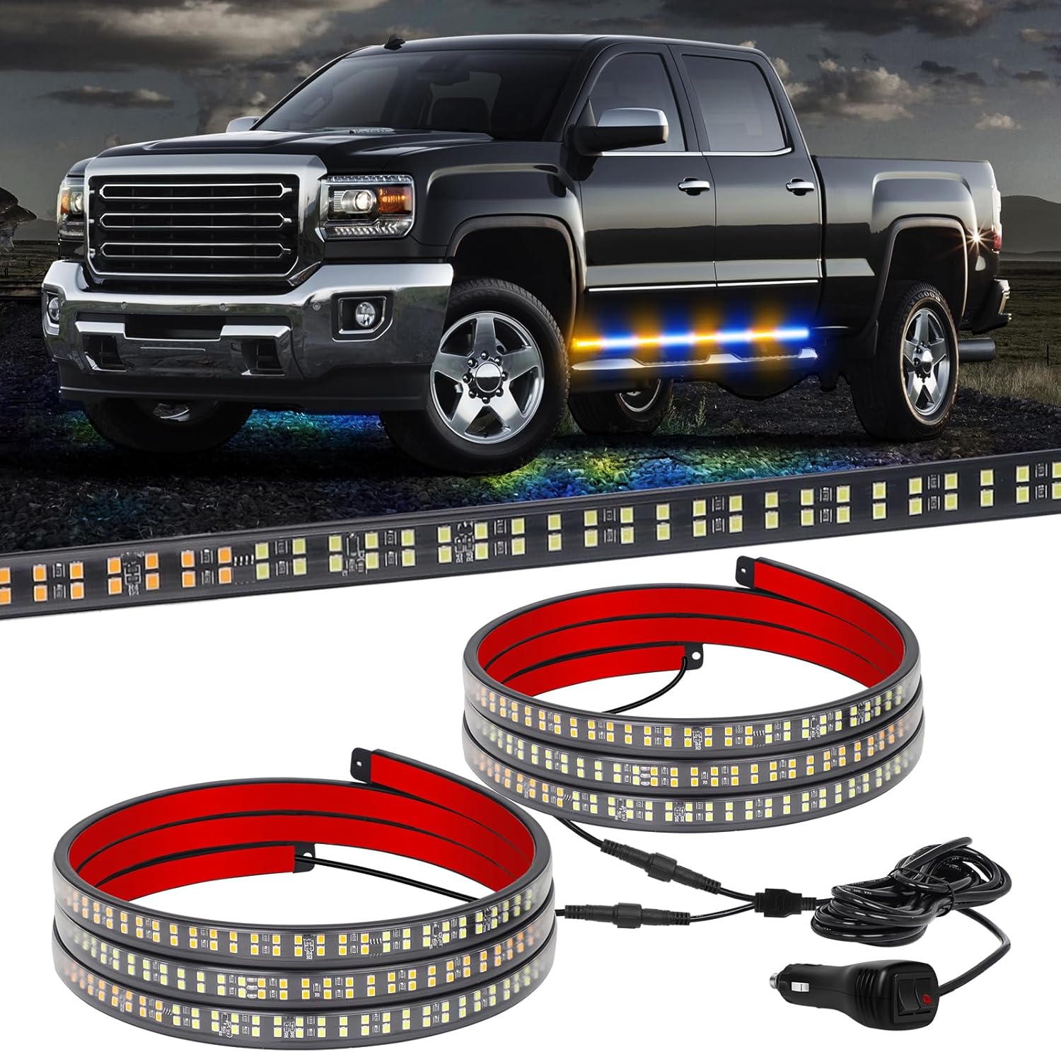 70 inch Truck Amber Blue Strobe Lights for Emergency Safety