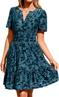 Simplee Women's Velvet Short Sleeve Cocktail Dress - Empire Waist Mini