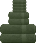 GLAMBURG Ultra Soft 8-Piece Towel Set - Oversized Olive Green