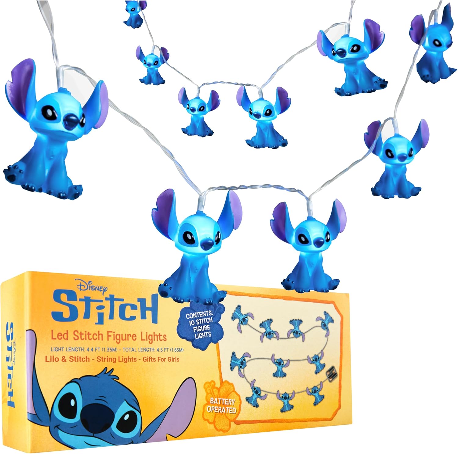 Disney Stitch LED String Lights for Cozy Room Decor and Gifts