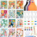 Pre Drawn Canvas Kit 12 Sets 96 Pcs - Ready Paint Party Kit