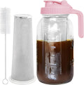 64oz Glass Cold Brew Jar - Stainless Steel Filter for Perfect Iced Coffee!