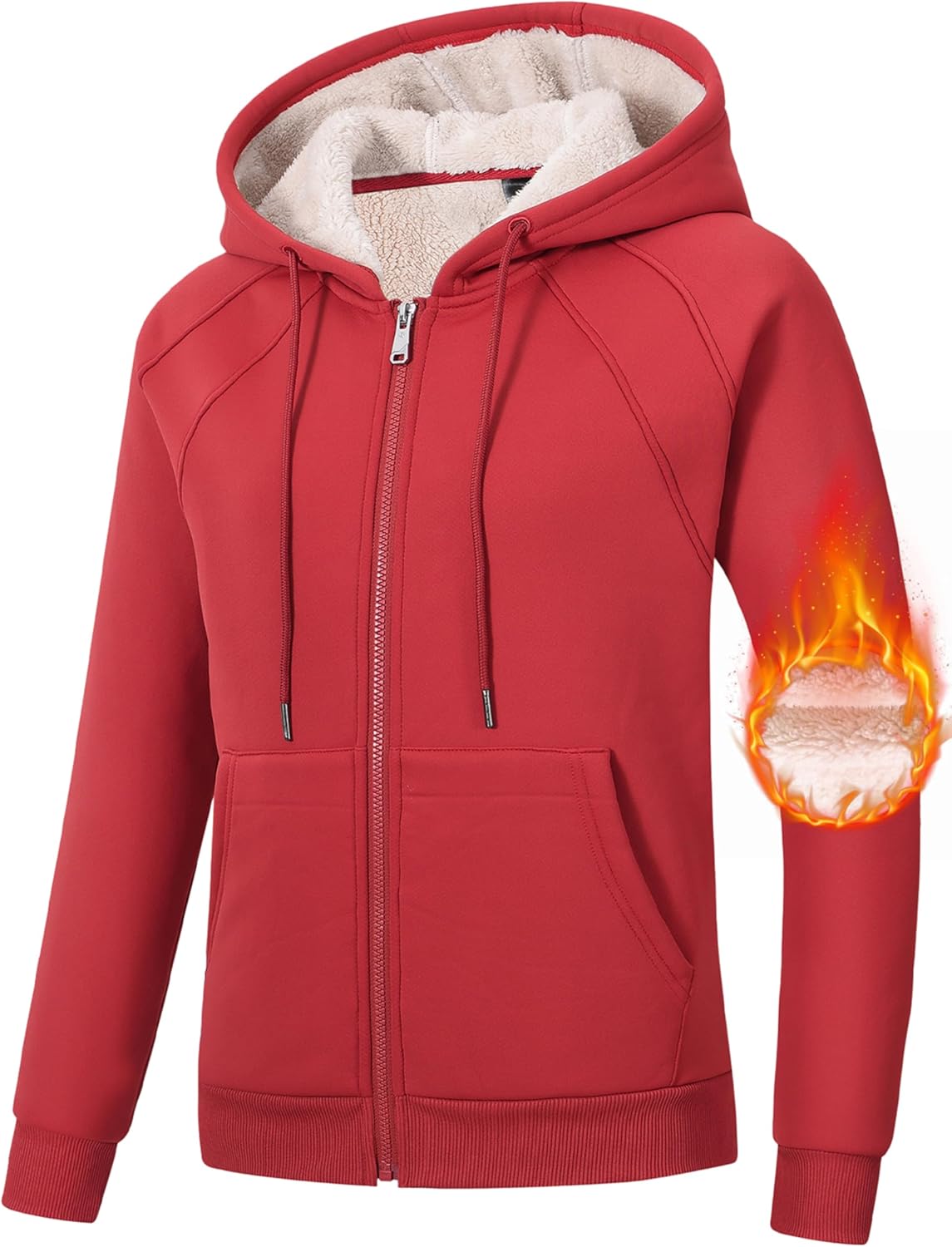 MoFiz Women's Fleece Zip Up Hoodie for Cozy Winter Wear