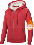 MoFiz Women's Fleece Zip Up Hoodie - Sherpa Lined Warmth