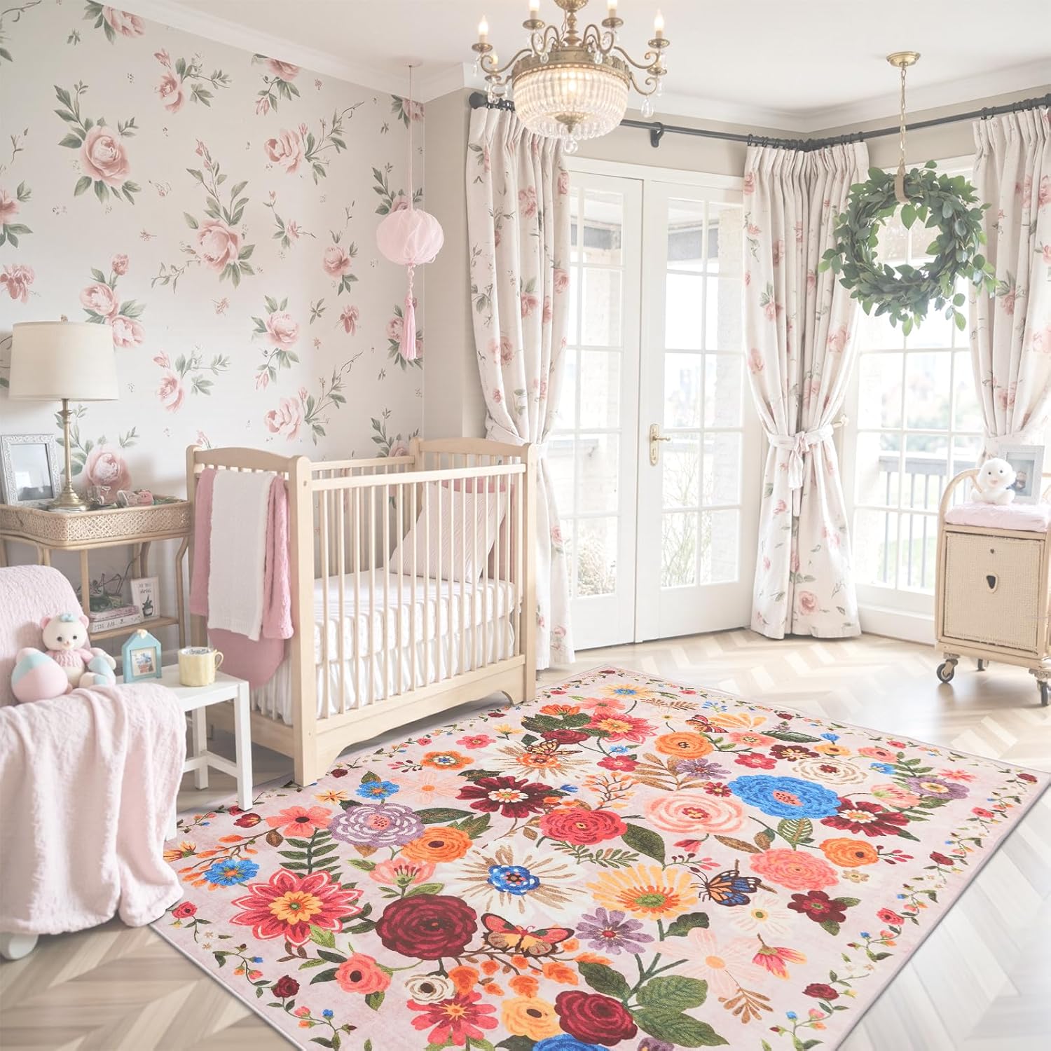 Ultra-Thin 5x8 Area Rug for Living Room and Bedroom Decor