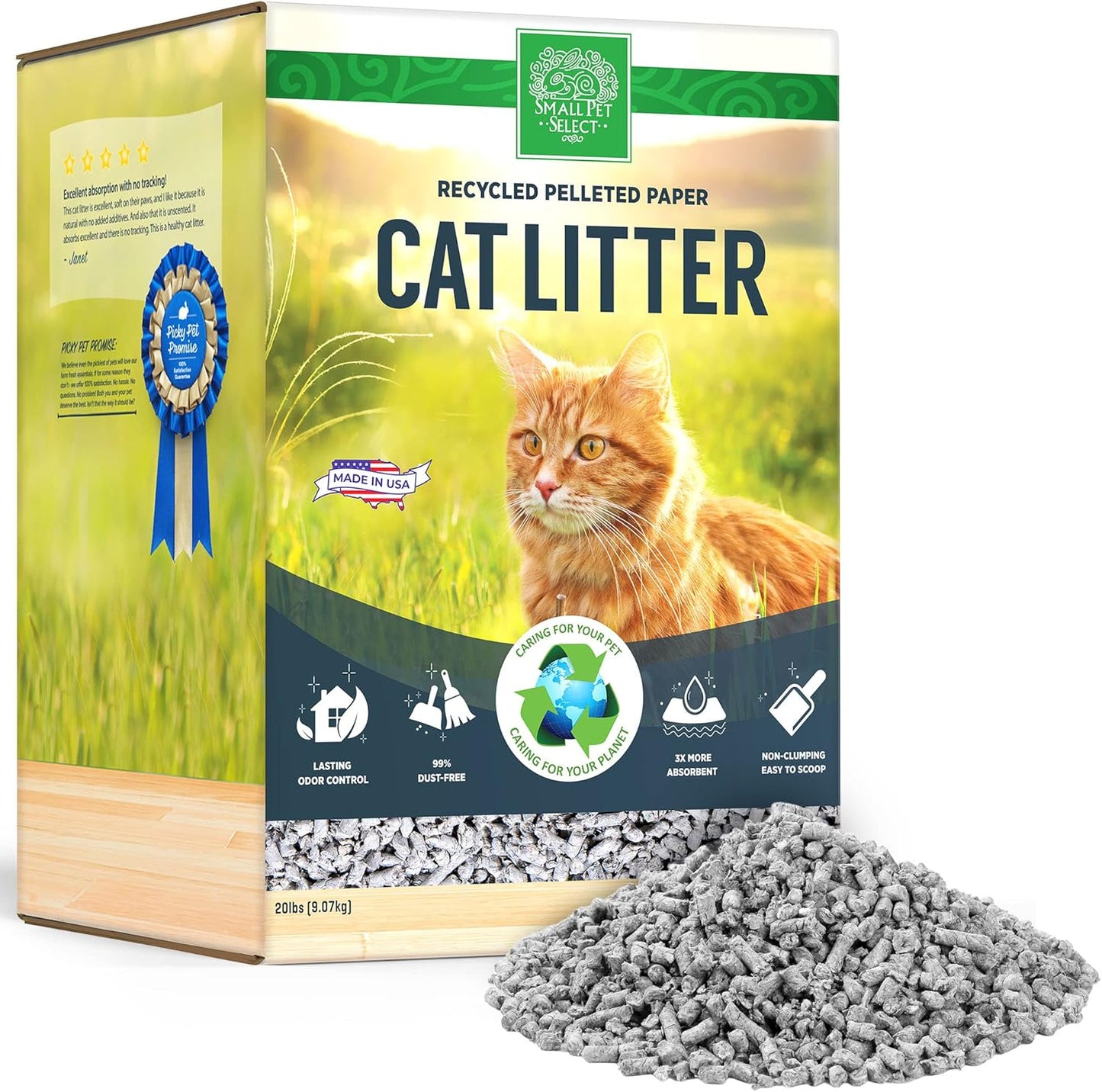 Recycled Pelleted Paper Cat Litter for All Life Stages Care