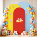 Red Yellow Blue Arch Backdrop Cover Set 4FT 5FT 6FT - Stretchy Spandex
