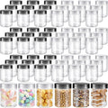 8 oz Plastic Jars with Lids 60 Pack - Clear Refillable Storage