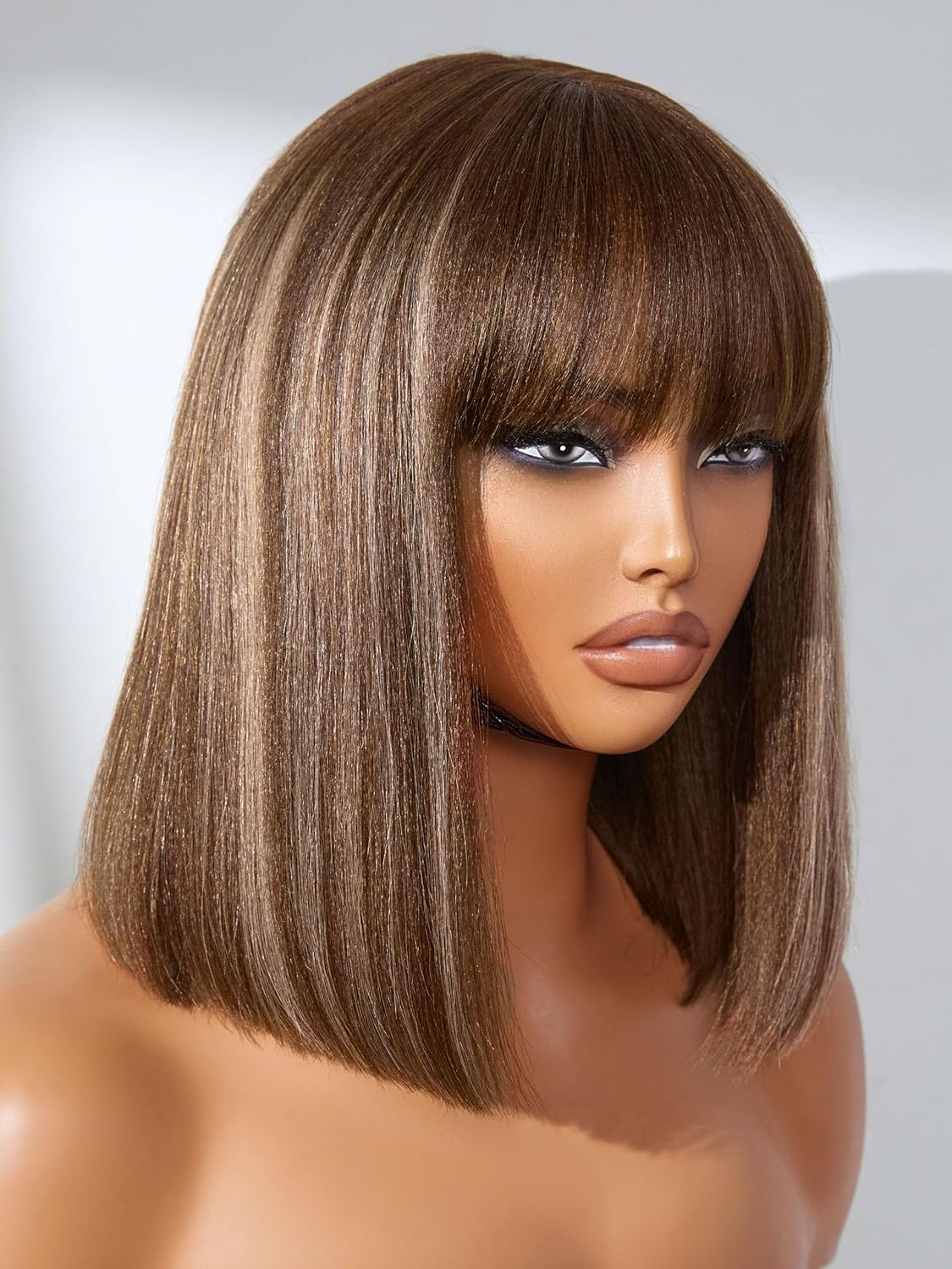 LUVME HAIR 12Inch Ash Blonde Highlights Yaki Bob Wig Review