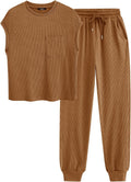Two Piece Tracksuit for Women Summer Set - Comfortable Ribbed Lounge
