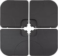 4-Piece Heavy-Duty Umbrella Base Set Jet Black - 132 lb Water / 176 lb