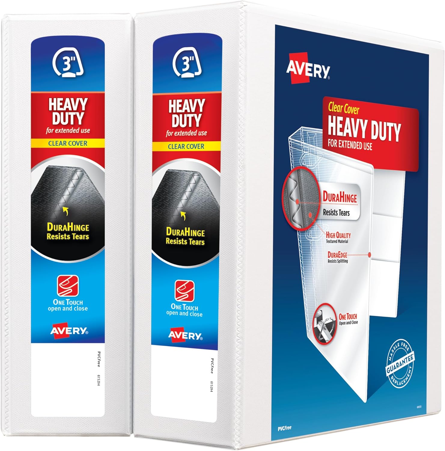 Avery Heavy-Duty View 3 Ring Binder with One Touch Slant Rings