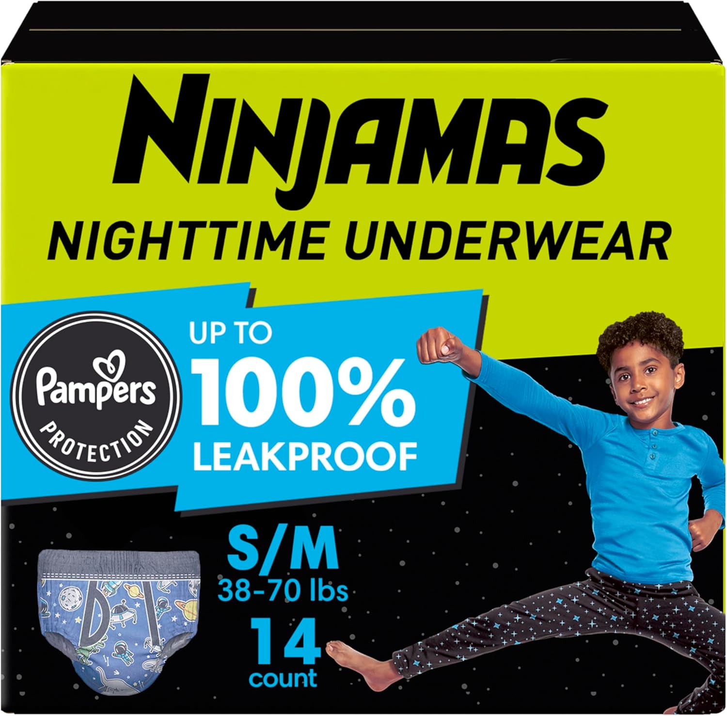 Pampers Ninjamas Boys S/M 14ct: Overnight Protection