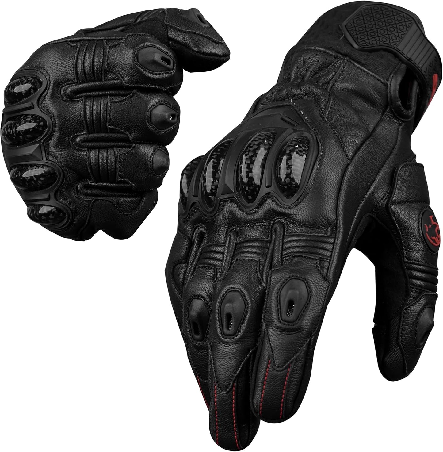 J.A.G. Leather Motorcycle Gloves with Carbon Fiber Protection