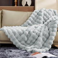 Touchat Luxury 1000GSM Faux Rabbit Fur Throw Blanket - Super Heavy
