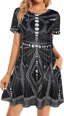 Womens Summer Dresses Beach Casual Tshirt Plus Size Floral Style