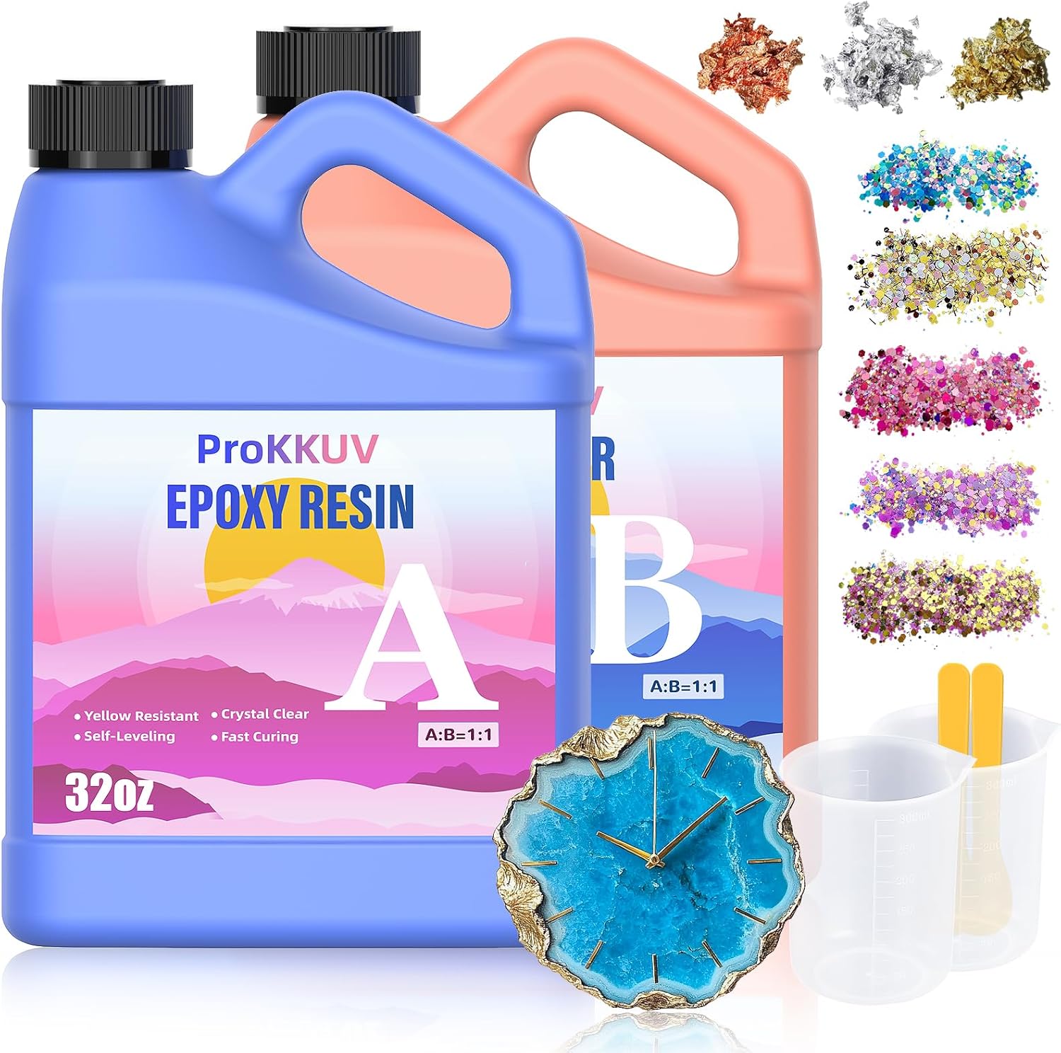 Crystal Clear Epoxy Resin Kit for DIY Crafts and Jewelry Making