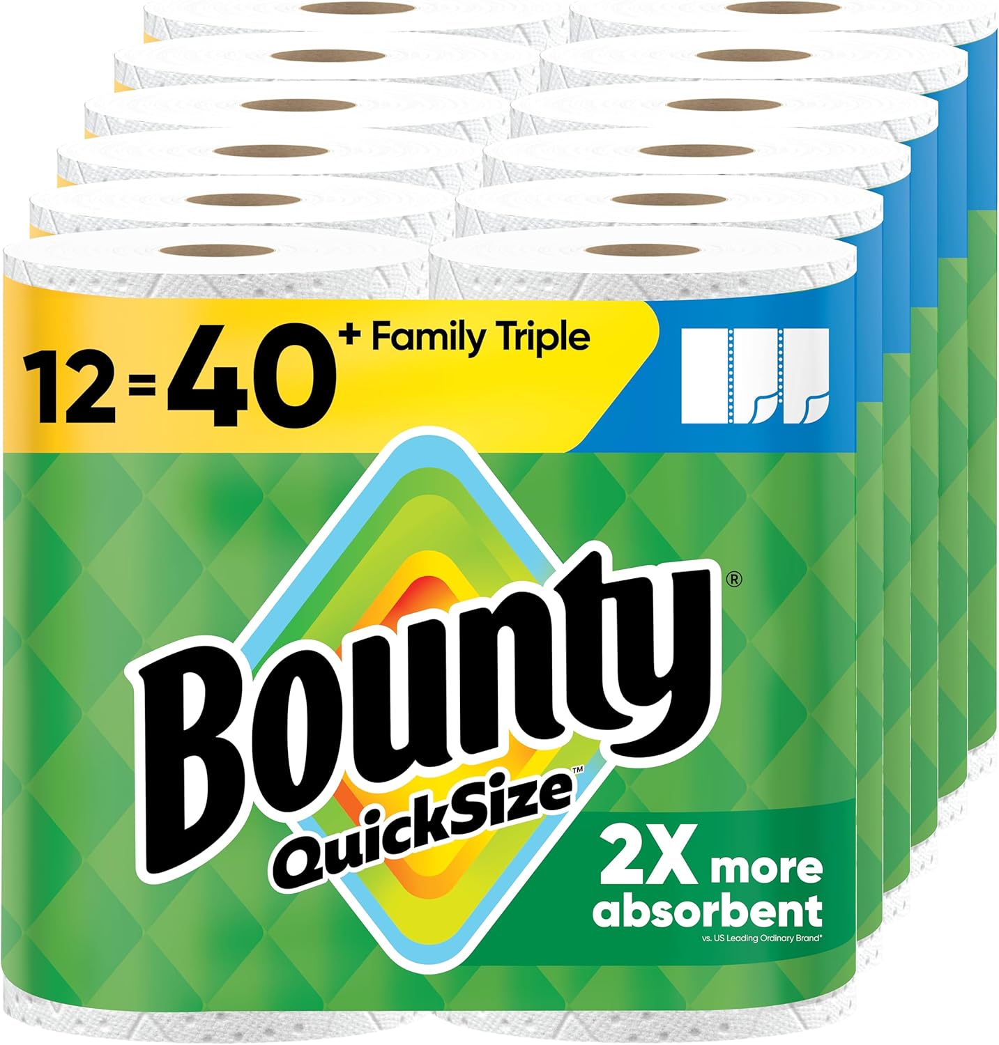 Bounty Quick-Size Paper Towels: Family Triple Rolls for Cleanup