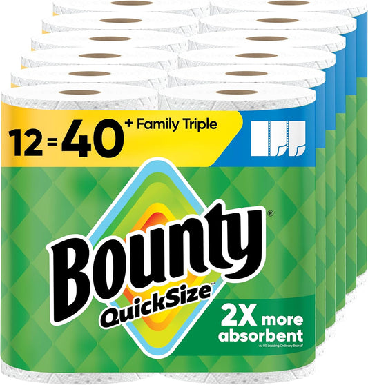 Bounty Quick-Size Paper Towels: Family Triple Rolls for Cleanup