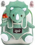 Green Triceratops Plush Backpack for Kids 3-5, Perfect Gift