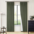 Olive Green Pinch Pleated Full Blackout Curtains for Any Room