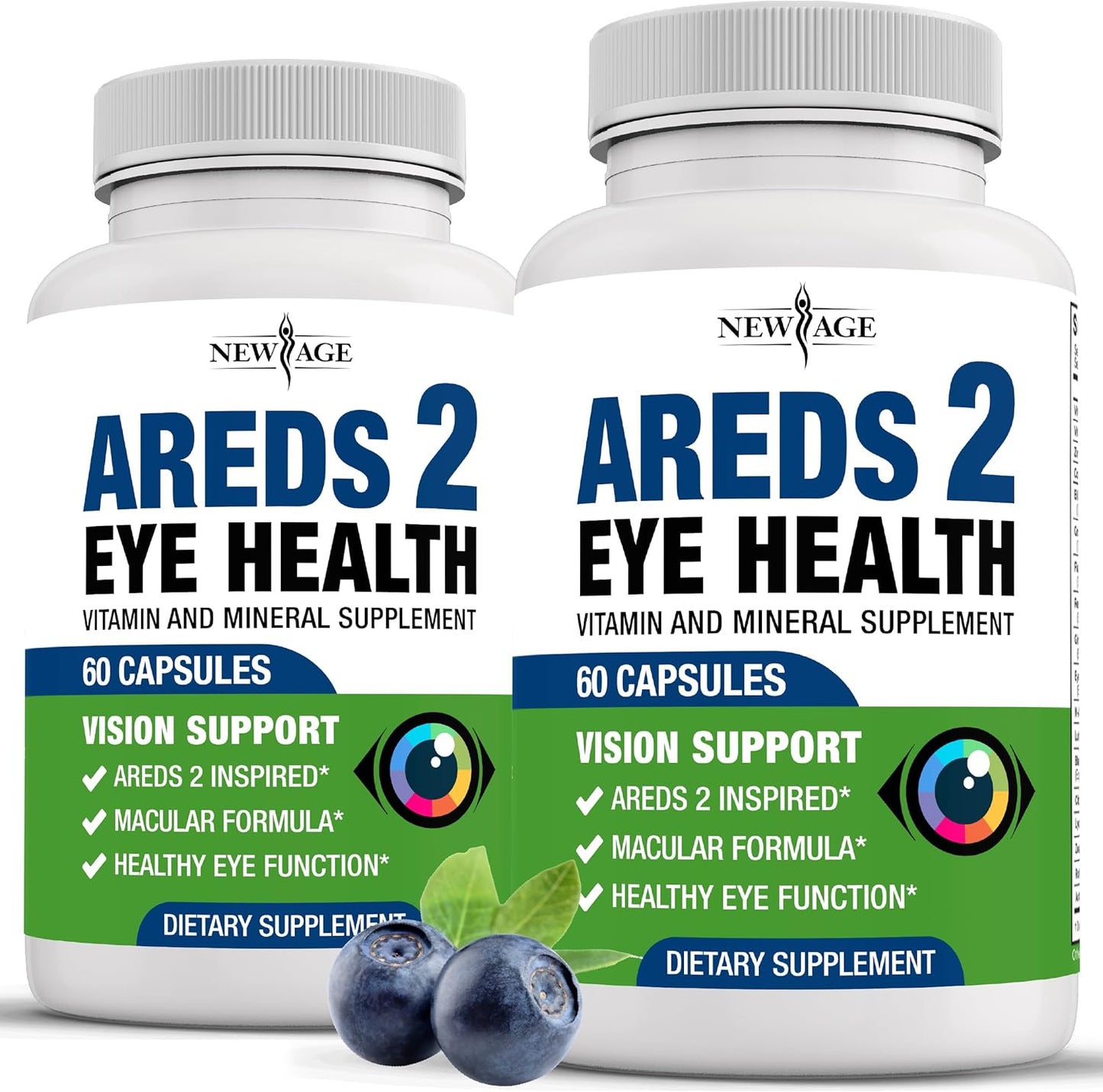 NEW AGE AREDS 2 Eye Vitamin with Lutein and Bilberry for Vision