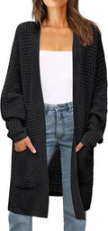 Women's Fall Long Batwing Sleeve Chunky Knit Cardigan - Lightweight