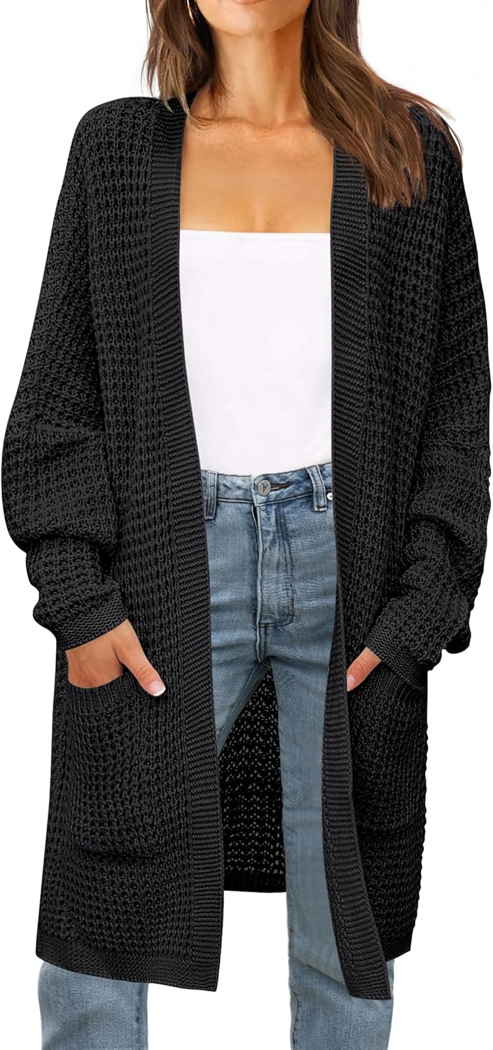 ZESICA Women's Fall Long Batwing Sleeve Cardigan Sweater