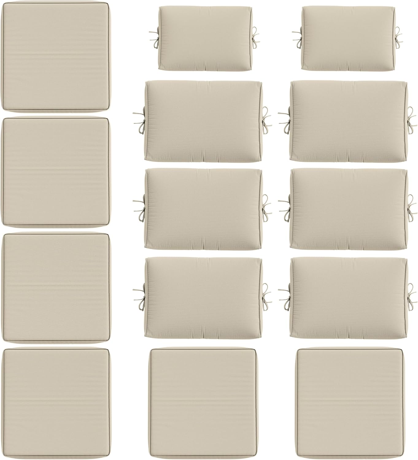 14 Pcs Outdoor Cushion Slipcovers for All-Weather Patio Use