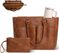 Laptop Tote Bag for Women Leather Work Bag - Vintage Large Capacity