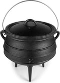 Bruntmor 8-Quart Pre-Seasoned Cast Iron Cauldron - Campfire Dutch Oven