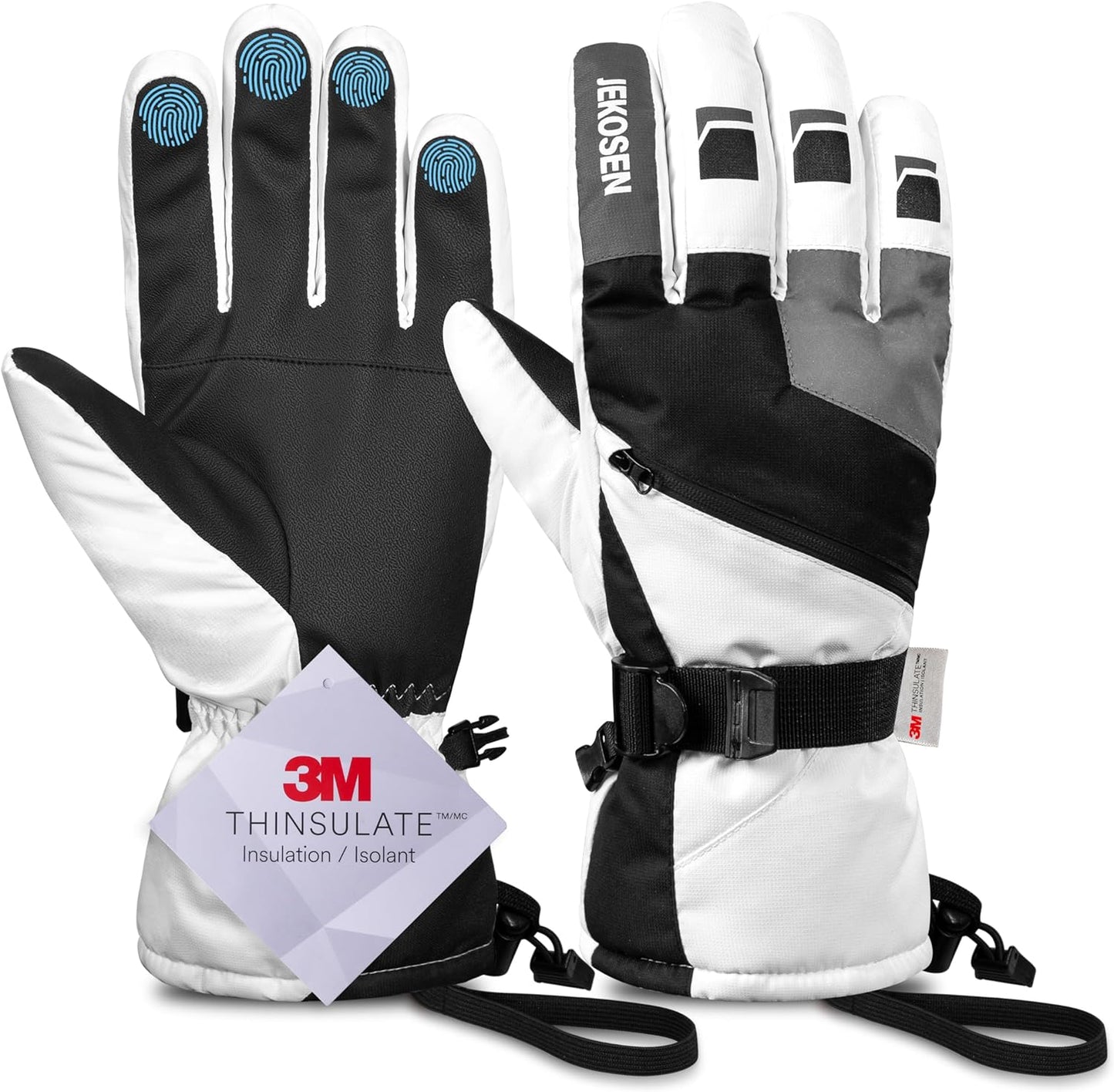 JEKOSEN Waterproof Winter Ski Gloves